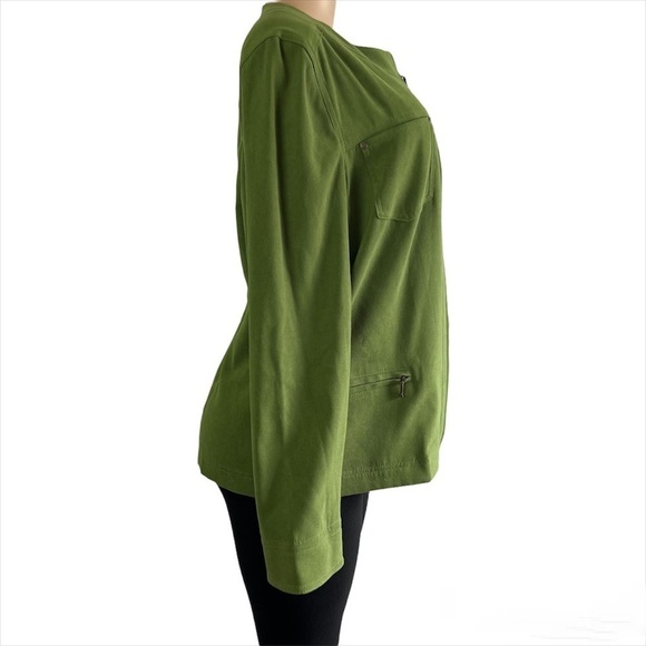 3/$30 🍂 JM Collection Women’s Jacket Full Zip Pockets Green Size 14 - Picture 4 of 10